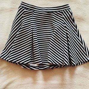 black and white striped skirt